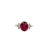 Madagascar Ruby Ring w Earth Mined Diamond Accents in Solid 14K Gold | Oval 10x8mm