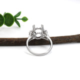 Statement Trio Diamond Accent Ring Setting in 14K Solid Gold | Oval | Customizable