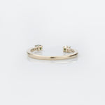 Emerald Accented Open Band w Earth Mined Diamonds in Solid 14K Yellow Gold