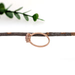 Pink Morganite Ring w Natural Diamond halo in Solid 14K Rose Gold | Oval 7x5mm