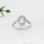 Vintage Style 4 Petal Ring Setting w Milgrain and Natural Diamonds in 14K Gold