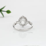 Vintage Style 4 Petal Ring Setting w Milgrain and Natural Diamonds in 14K Gold