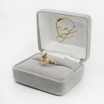 Vintage Style 4 Petal Ring Setting w Milgrain and Natural Diamonds in 14K Gold