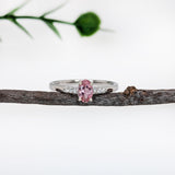 Manasvi 14K White Gold Imperial Topaz Diamond Ring | Oval Shape 6x4mm