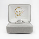 Dainty East West Ring Setting w Diamond Accents in Solid 14K Gold | Cushion