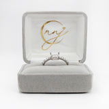 Dainty East West Ring Setting w Diamond Accents in Solid 14K Gold | Cushion
