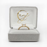 Dainty East West Ring Setting w Diamond Accents in Solid 14K Gold | Cushion