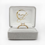 Dainty East West Ring Setting w Diamond Accents in Solid 14K Gold | Cushion