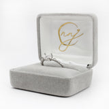 Dainty East West Ring Setting w Diamond Accents in Solid 14K Gold | Cushion