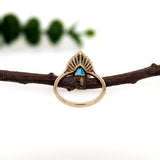 4.8ct Blue Zircon Ring w Natural Diamond Halo in Solid 14K Yellow Gold | PE 12x8