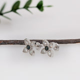 Orna 14K White Gold 0.42cts Alexandrite Diamond Stud Earrings | Round 3.2mm