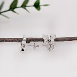 Orna 14K White Gold 0.42cts Alexandrite Diamond Stud Earrings | Round 3.2mm
