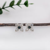 Orna 14K White Gold 0.42cts Alexandrite Diamond Stud Earrings | Round 3.2mm