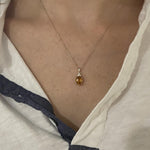 1.7ct Citrine Pendant w Earth Mined Diamonds in Solid 14k Gold | Oval 9x7mm