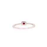 Dainty East West Ruby Ring with Diamond Accents