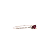 Dainty East West Ruby Ring with Diamond Accents
