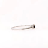 Dainty East West Ruby Ring with Diamond Accents