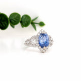 3.64ct Statement Ceylon Sapphire and Diamond Accents Ring