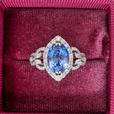 3.64ct Statement Ceylon Sapphire and Diamond Accents Ring