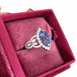 3.64ct Statement Ceylon Sapphire and Diamond Accents Ring