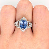 3.64ct Statement Ceylon Sapphire and Diamond Accents Ring