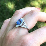 3.64ct Statement Ceylon Sapphire and Diamond Accents Ring