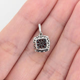 14K White Gold 1.24ct Madagascar Ruby and Natural Diamond Halo Pendant