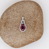 Elegant Ruby Pendant w Diamond Accents