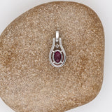 Elegant Ruby Pendant w Diamond Accents