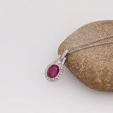 Elegant Ruby Pendant w Diamond Accents