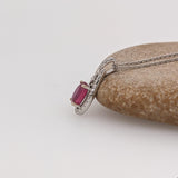 Elegant Ruby Pendant w Diamond Accents