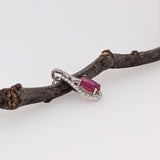 Elegant Ruby Pendant w Diamond Accents