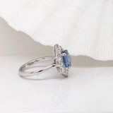 2.4ct Blue Sapphire Ring with Diamond Halo