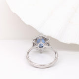 2.4ct Blue Sapphire Ring with Diamond Halo