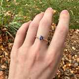 Tanzanite Ring w Earth Mined Diamonds in Solid 14K Yellow Gold | Emerald Cut