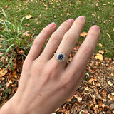 Tanzanite Ring w Earth Mined Diamonds in Solid 14K Yellow Gold | Round 6mm