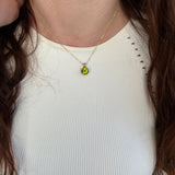 2.89ct Peridot Solitaire Pendant in Solid 14K Gold Round 9mm