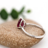 3.5ct Solitaire Pear Ruby Ring
