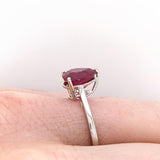 3.5ct Solitaire Pear Ruby Ring