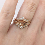 East West Marquise Ring Setting with a Pave Diamond Shank in 14K Gold
