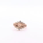 East West Marquise Ring Setting with a Pave Diamond Shank in 14K Gold