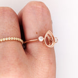 Three Stone Bezel Set Ring Semi Mount w Diamond Accents