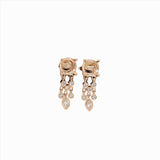 Drop Earring Semi Mount w Bezel Set Natural Diamonds in Solid 14K Gold Round 6mm