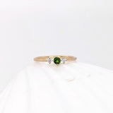 Dainty Tsavorite Ring w Earth Mined Diamonds