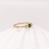 Dainty Tsavorite Ring w Earth Mined Diamonds