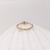 Dainty Tsavorite Ring w Earth Mined Diamonds