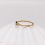 Dainty Tsavorite Ring w Earth Mined Diamonds