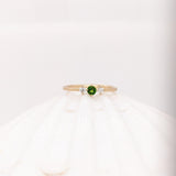 Dainty Tsavorite Ring w Earth Mined Diamonds