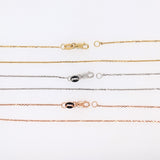 0.93mm Diamond Cut Cable Chains in Solid 14k White, Yellow or Rose Gold | 16" or 18" or 20"