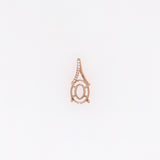 Oval Cabochon Pendant Semi Mount w Earth Mined Diamonds in Solid 14K Gold